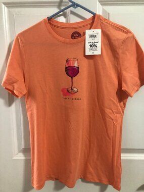 Life Is Good Top - Wine Glass - Women Small - NWT of $24